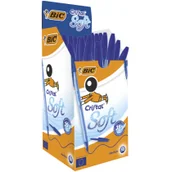 Długopisy - BIC Cristal Soft ball point Pen, mechanizm bez nacisku, 50 sztuki, niebieskie 921264 - miniaturka - grafika 1