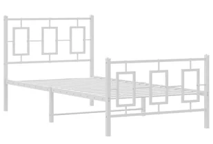 Białe metalowe łózko pojedyncze 90x200 cm - Esenti - Łóżka - miniaturka - grafika 1