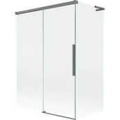 Parawany nawannowe - Mexen Rox L parawan nawannowy 2-skrzydłowy rozsuwany 120 + 70 x 150 cm, transparent, gun metal - 8C9L-120-070-95-00 - miniaturka - grafika 1