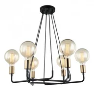 Lampy sufitowe - Italux Lampa zwis Betty MDM-3901/6 BK+BRO MDM-3901/6 BK+BRO - miniaturka - grafika 1