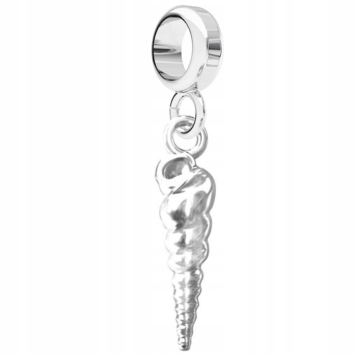 Charms Srebrny Muszelka Muszla Sopel Ocean Plaża Szpikulec SREBRO 925