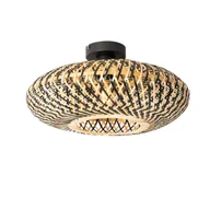 Oprawy, klosze i abażury - QAZQA Orientalna lampa sufitowa czarny bambus 40 cm - Ostrava - miniaturka - grafika 1