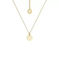 Naszyjniki - Srebrny naszyjnik celebrytka blaszka kółko, grawer, AG 925 : Srebro - kolor pokrycia - Pokrycie żółtym 18K złotem - miniaturka - grafika 1