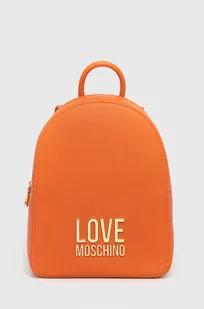 Love Moschino plecak damski kolor pomarańczowy mały z aplikacją - Plecaki - miniaturka - grafika 1