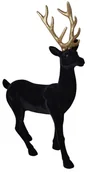 Ozdoby bożonarodzeniowe - Renifer welurowy, czarny, duży, 32x10x45 cm - miniaturka - grafika 1