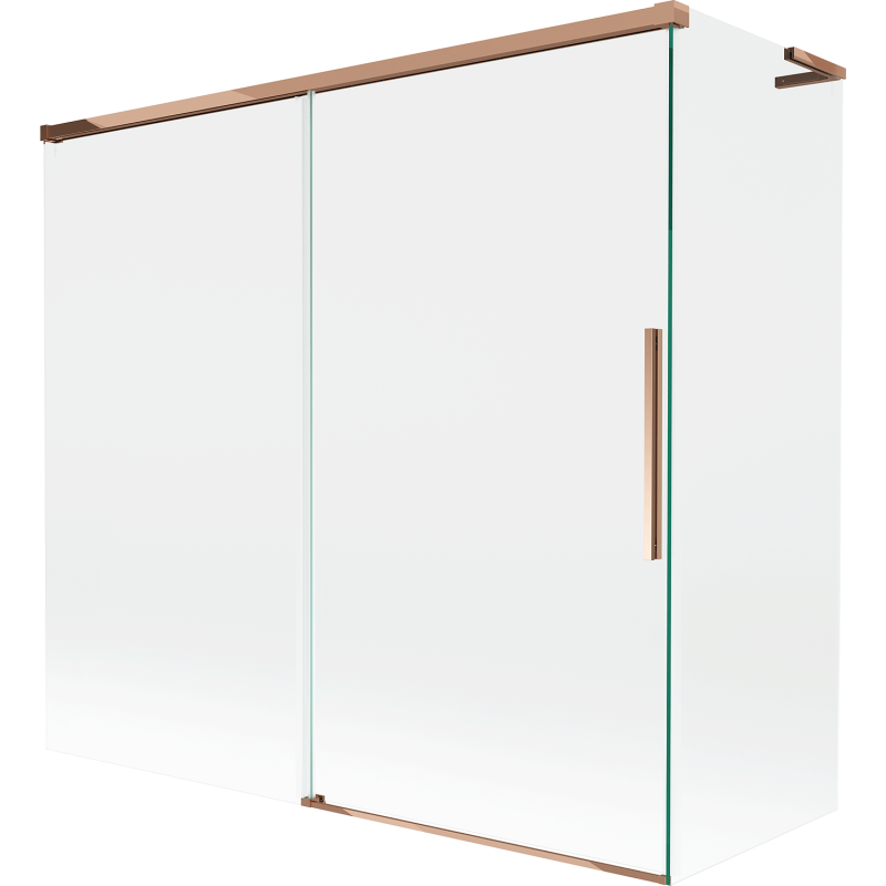 Mexen Rox L parawan nawannowy 2-skrzydłowy rozsuwany 170 + 80 x 150 cm, transparent, różowe złoto - 8C9L-170-080-60-00