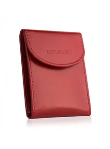 Skórzane etui na karty i dokumenty, BETLEWSKI, bordowe, 10,5x8 cm - Etui na dokumenty i karty - miniaturka - grafika 1