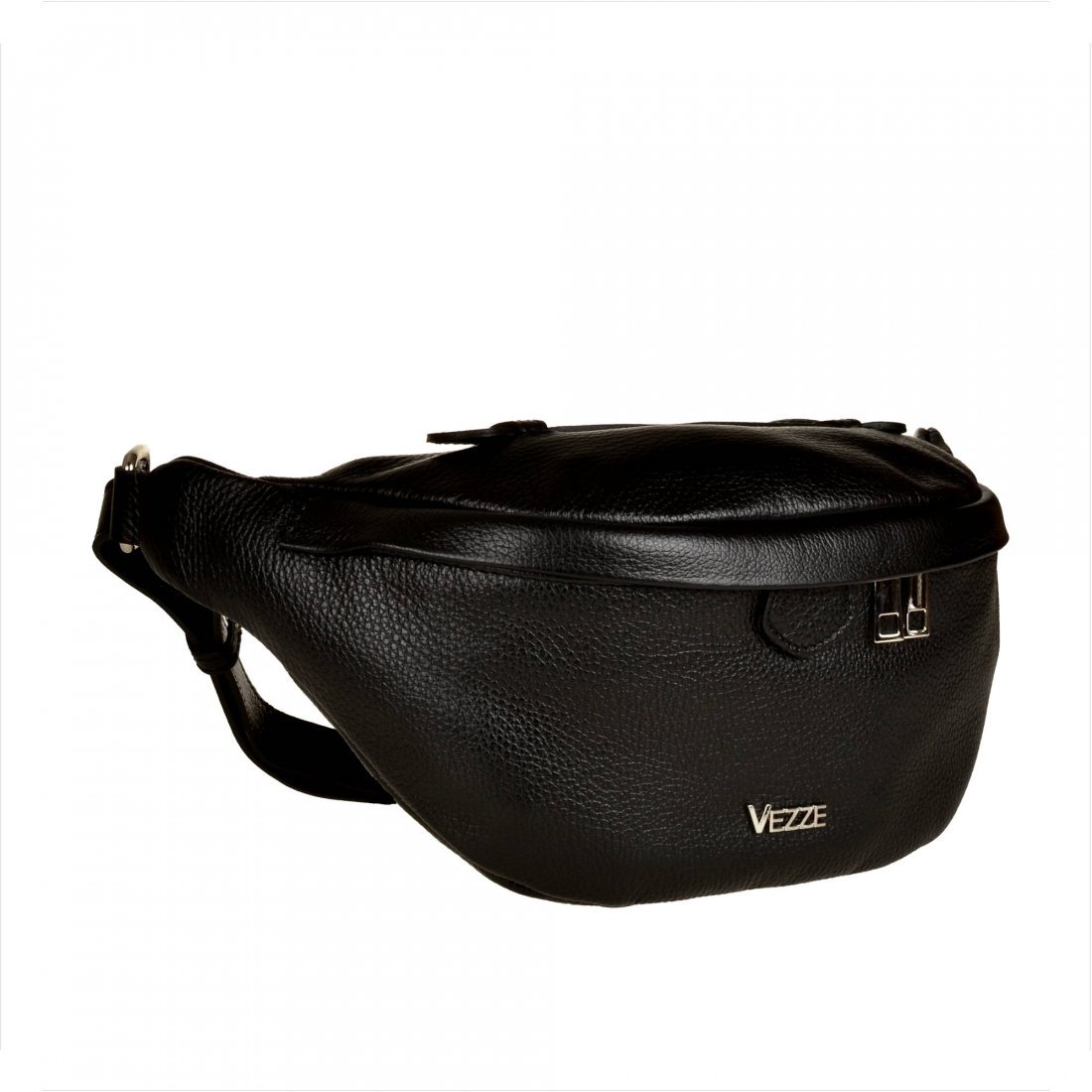 Duża nerka skóra naturalna włoska VEZZE czarna