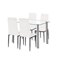 Stoły z krzesłami - Mateo 4+1 étkező garnitúra fehér-fekete - miniaturka - grafika 1