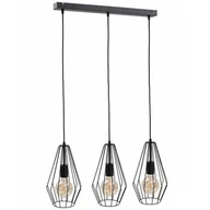Lampy sufitowe - KET LAMPA wisząca industrialna OPRAWA metalowy ZWIS druciany czarny KET437 - miniaturka - grafika 1