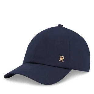 Czapka z daszkiem Tommy Hilfiger Elevated Chic Soft Cap AW0AW17138 Niebieski - Czapki damskie - miniaturka - grafika 1