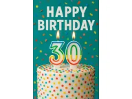 Urodziny dziecka - Świeczki cyferki z kolorową obwódką cyfra 30 - 8,5 cm - 2 szt. - miniaturka - grafika 1