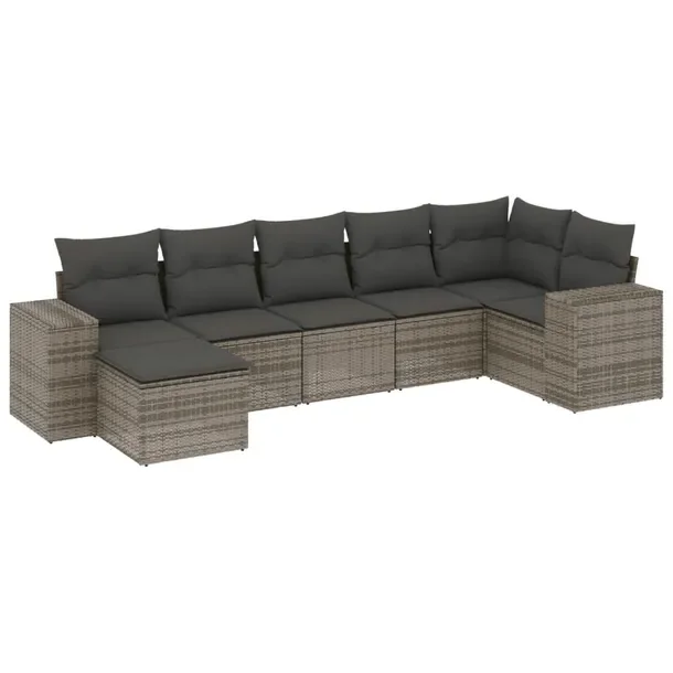Zestaw mebli ogrodowych rattan PE, szary, 62x62x69 cm, 110 kg