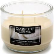 Świece - CANDLE-LITE Candle-Lite  3 knotów świeca zapachowa w szkle, Cozy Vanilla Cashmere 283 G, kolor biały, 10.5 x 10.5 x 8.2 cm 4172362 - miniaturka - grafika 1