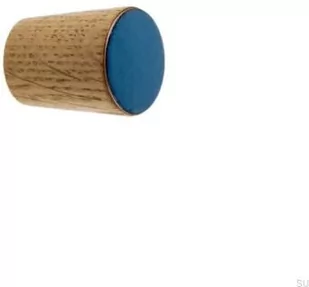 Gałka meblowa Simple Cone Drewniana Emaliowana Chłodny Niebieski Olej Bezbarwny Półmat - Klamki - miniaturka - grafika 1