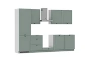 Meble kuchenne - Zestaw Mebli Kuchennych Bergamo 300 Cm L/P Mdf Folia Miętowy Mat Miętowy Mat Cichy Domyk Hettich - miniaturka - grafika 1