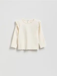 Reserved - Koszulka z falbanką przy ramionach - złamana biel - Bluzki dla niemowląt - miniaturka - grafika 1