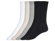 Skarpetki męskie - LIVERGY® Skarpety prążkowane męskie z bawełną organiczną, 5 par (biały/ciemnoszary/szary/czarny, 39-42) - miniaturka - grafika 1
