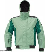 Odzież robocza - CERVA DAYBORO pilot kurtka - męska kurtka pilotka, odpinany kaptur, polar kołnierz i w kapturze, odblaskowe elementy, 100% poliester - szarozielony 4XL - miniaturka - grafika 1