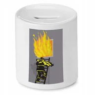 Skarbonki - SKARBONKA DLA STRAŻAKA NA PREZENT PŁOMIENIE z Nadrukiem ze Zdjęciem - miniaturka - grafika 1