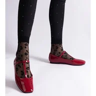 Baleriny - Czerwone lakierowane balerinki z paskiem - Inna marka - miniaturka - grafika 1