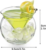 Kubki - Kieliszek do martini, kryształowe przezroczyste szkło, zestaw kieliszków do martini, kieliszki koktajlowe, kubek do martini - miniaturka - grafika 1