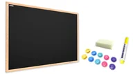 Tablice i flipcharty - Allboards Tablica kredowa magnetyczna 90x60 czarna w ramie drewnianej TM96BKB+MGR-Y+G+MSMIX30/10 - miniaturka - grafika 1