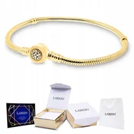 Bransoletki - BRANSOLETKA ZŁOTA Modułowa z Cyrkoniami Kryształki Charms Zawieszka 18 cm - miniaturka - grafika 1