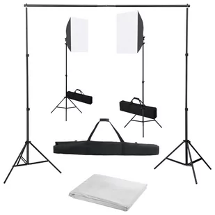 vidaXL Lampa studyjna Fotograficzny zestaw studyjny z lampami softbox i tłem 3055059 - Lampy studyjne - miniaturka - grafika 1