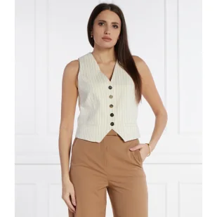 Liu Jo Kamizelka | Slim Fit | z dodatkiem lnu - Kamizelki damskie - miniaturka - grafika 1