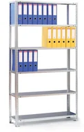 Szafy i regały magazynowe - Regał na segregatory COMPACT, 6 półek, 1850x1250x300 mm, ocynk, dodatkowy - miniaturka - grafika 1