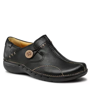 Clarks Półbuty Un Loop 203128374 Black Leather - Półbuty damskie - miniaturka - grafika 1