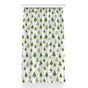 Zasłona z grafiką kolory Trójkątne drzewa 150x260, Fabricsy - Zasłony - miniaturka - grafika 1