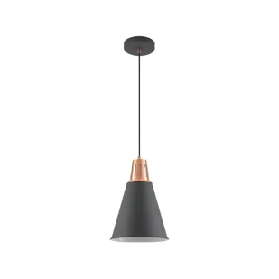 Czarna lampa wisząca z metalowym kloszem ø 22 cm Gianni – GTV - Lampy sufitowe - miniaturka - grafika 1