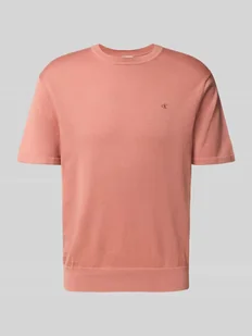 T-shirt z wyhaftowanym logo model ‘SUPIMA’ - Koszulki męskie - miniaturka - grafika 1