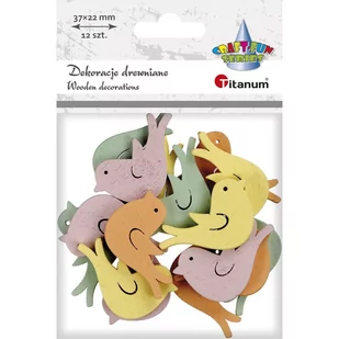 Titanum Dekoracje drewniane ptaszki 12 szt. 427827 - Zabawki kreatywne - miniaturka - grafika 1