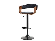 Taborety i hokery - STYLOWY HOKER BAROWY NR 35 ORZECH CZARNY WELUR - miniaturka - grafika 1