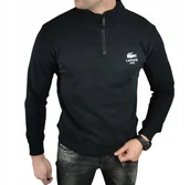 Bluzy damskie - Bluza Lacoste SH2735-98 zapinana pod szyję kolor czarny - L - miniaturka - grafika 1