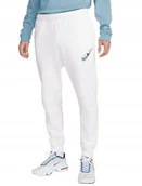 Dresy męskie - NIKE BIAŁE SPODNIE DRESOWE Z ELASTYCZNYM MANKIETEM BAWEŁNA XS KWA - miniaturka - grafika 1