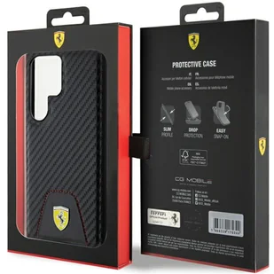 FerrariFEHCS24LN3PUK S24 Ultra S928 czarny/black hardcase Carbon Stitched Bottom - Etui i futerały do telefonów - miniaturka - grafika 8
