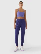 Spodnie sportowe damskie - 4F Spodnie treningowe szybkoschnące damskie - granatowe XS - miniaturka - grafika 1