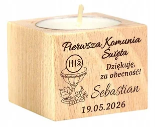 Podziękowanie dla Gości Komunia Chrzest piękny świecznik 1 szt grawer IMIĘ - Świeczniki Podziękowanie dla Gości Komunia Chrzest piękny świecznik 1 szt grawer IMIĘ - Świeczniki - miniaturka - grafika 1