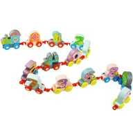 Zabawki interaktywne dla dzieci - Drewniana ciuchcia z klockami z liczbami kolejka pociąg - miniaturka - grafika 1