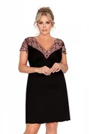 Bielizna nocna - Donna Adele czarna plus size Koszulka nocna - miniaturka - grafika 1