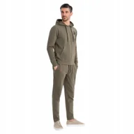 Dresy męskie - Męski komplet dresowy bluza z kapturem i spodnie oliwkowy Ombre Z107 V4 XXL - miniaturka - grafika 1
