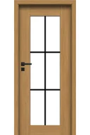 Drzwi wewnętrzne - Pol-Skone Dzwi Wewnętrzne Z Szybą Samos V1S6 Laminowane Dąb Polski - miniaturka - grafika 1