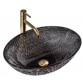 Umywalki - REA-U5071 Frost Black Umywalka nablatowa - miniaturka - grafika 1