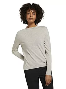 TOM TAILOR mine to five Damski Sweter z dzianiny ze stójką 1023688, 25676 - Soft Silver Grey Melange, L - Swetry damskie - miniaturka - grafika 1