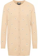 Swetry damskie - baradello Damski kardigan z haftem 39425051-BA01, beżowy, M/L, beżowy, M-L - miniaturka - grafika 1