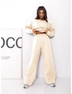 Komplety damskie - Komplet dresowy z szerokimi spodniami DANER - waniliowy - miniaturka - grafika 1